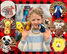 Load image into Gallery viewer, The Safari Five | Handmade Finger Puppet Playset